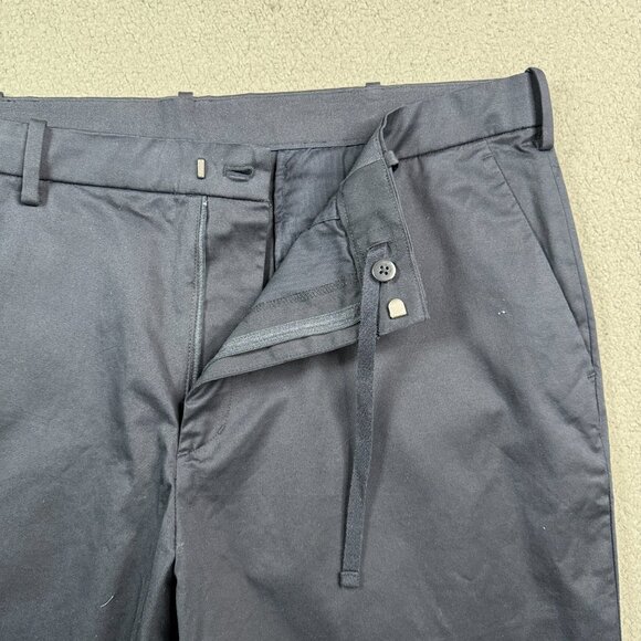 Uniqlo Short Men Size XXL Navy Blue Strech Slim Fit Short Cotton Twill 10" Insea - Picture 8 of 11